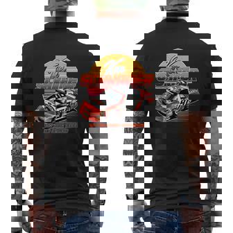 T-shirt imprimé au dos Noir Ken Schrader Voiture de Course, Design Coucher de Soleil - Cadeauxyz
