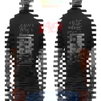 T-shirt imprimé au dos Noir SLAYER Illustré, Mode Fan de Musique Métal - Cadeauxyz