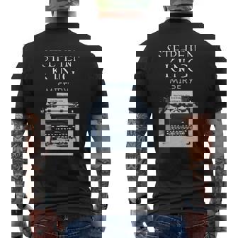 T-shirt imprimé au dos Noir Stephen King Misery, Machine à Écrire Vintage - Cadeauxyz