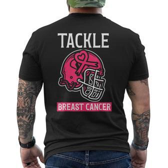 Tackle Breast Cancer Football Breast Cancer Awareness Men's T-shirt Back Print - Thegiftio UK