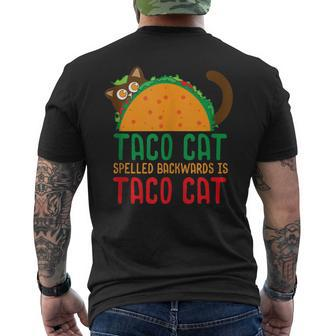 Taco Cat Mexican Food Kitty Lover Nacho Eater Cinco De Mayo Men's T-shirt Back Print - Monsterry DE