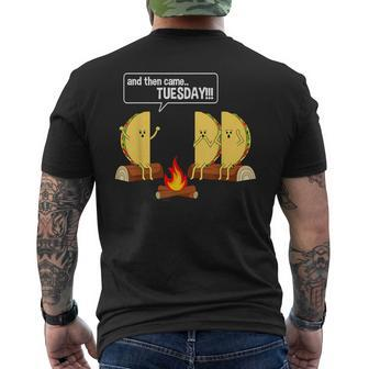 Taco Tells Scary Campfire Story About Tuesdays Graphic Men's T-shirt Back Print - Monsterry