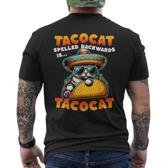 Tacocat Spelled Backwards Is Tacocat Mexican Taco Cat Men's T-shirt Back Print - Seseable