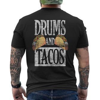 Tacos Cinco De Mayo Music Drummer Drums Men's T-shirt Back Print - Monsterry