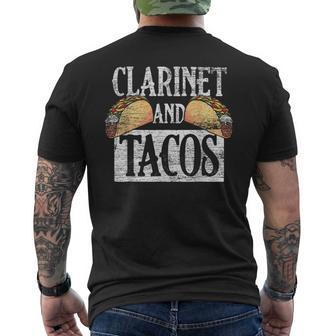 Tacos Mexico Cinco De Mayo Music Clarinet Men's T-shirt Back Print - Monsterry UK