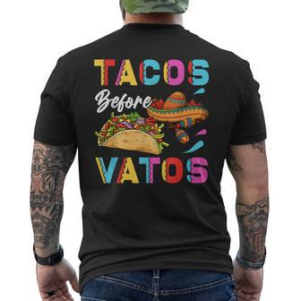 Tacos Before Vatos Holiday Mexico Usa Men's T-shirt Back Print - Monsterry AU