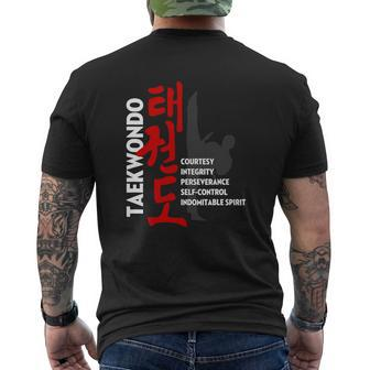 Taekwondo Tenets Mens Back Print T-shirt - Thegiftio UK