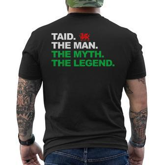 Taid Man Myth Welsh Legend Patriotic Flag Of Wales Men's T-shirt Back Print - Thegiftio UK