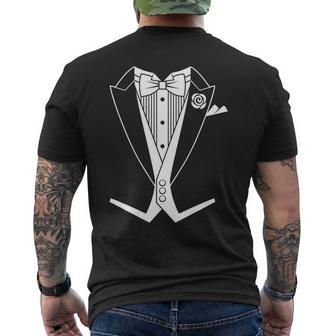 Tails Tuxedo White Tie Men's T-shirt Back Print - Monsterry CA