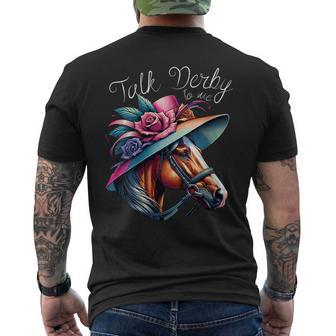 Talk Derby To Me Racing Horse Men's T-shirt Back Print - Seseable