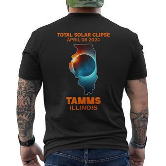 Tamms Illinois Total Solar Eclipse 2024 Men's T-shirt Back Print - Thegiftio