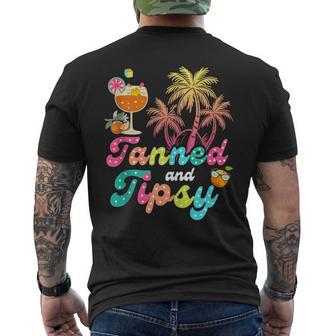 Tanned Tipsy Beach Summer Vacation For Family Friend Men's T-shirt Back Print - Monsterry AU