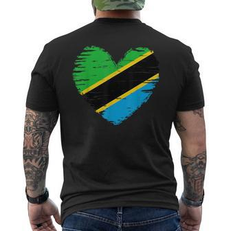 Tanzania Heart Outfit Tanzania Heart Flag I Love Tanzania Men's T-shirt Back Print - Monsterry
