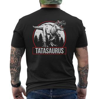 Tatasaurus Dinosaur Tata Saurus Father's Day Mens Back Print T-shirt | Mazezy