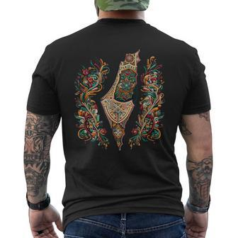 Tatreez Tapestry The Map Of Palestine Men's T-shirt Back Print - Monsterry CA
