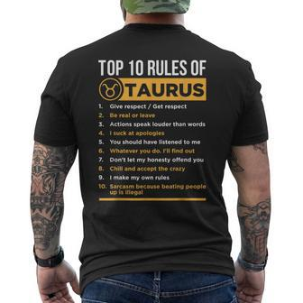 Taurus Horoscope Lover Zodiac Astrological Sign Men's T-shirt Back Print - Monsterry AU
