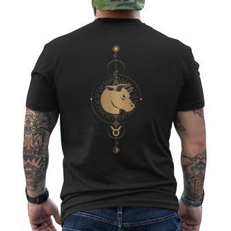 Taurus Zodiac Sign Symbol Cosmic Cool Astrology Lover Men's T-shirt Back Print - Monsterry CA