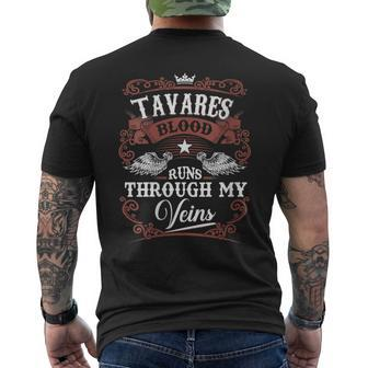 Tavares Blood Runs Through My Veins Vintage Family Name Men's T-shirt Back Print - Seseable