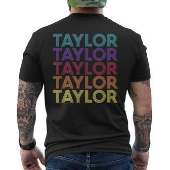 Taylor First Name Taylor Name Family Last Name Surname Text Men's T-shirt Back Print - Seseable