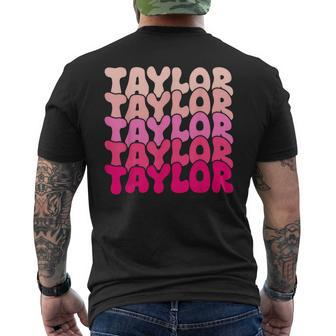 Taylor Vintage Personalized Name I Love Taylor Men's T-shirt Back Print - Thegiftio UK