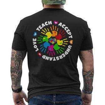 Teach Accept Love Understand Autism Awareness Men's T-shirt Back Print | Mazezy AU