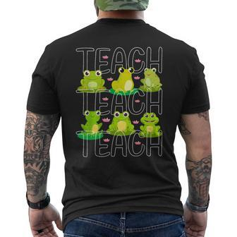 Teacher Cute Frogs Pet Animal Lover Teaching School Student Men's T-shirt Back Print - Seseable