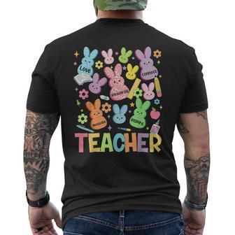 Teacher Easter Teaching My Favorite Peepp Happy Easter Day Men's T-shirt Back Print - Monsterry