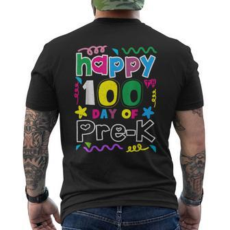 Teacher Student 100Th Day Of Pre-K 100 Days Of School Men's T-shirt Back Print - Thegiftio UK