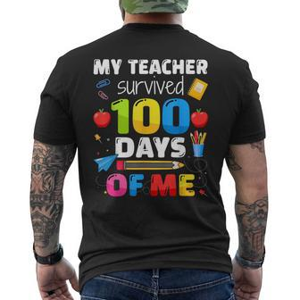 Teacher Survived 100 Days Of Me For 100Th Day School Student Men's T-shirt Back Print | Mazezy