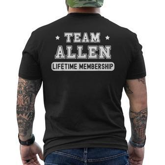 Team Allen Lifetime Membership Family Last Name Men's T-shirt Back Print - Seseable