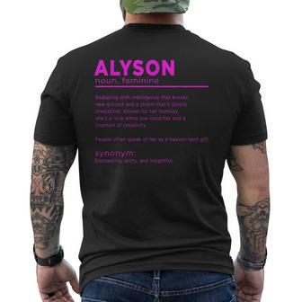 Team Alyson Name Idea For Birthday Family Gatherings Men's T-shirt Back Print - Seseable