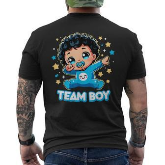 Team Boy Baby Gender Reveal Party Announcement Men's T-shirt Back Print - Seseable