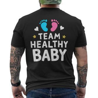 Team Healthy Baby Gender Reveal Party Announcement Men's T-shirt Back Print - Seseable