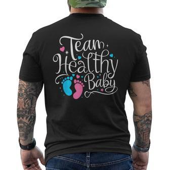 Team Healthy Baby Shower Gender Reveal Party Men's T-shirt Back Print - Monsterry AU