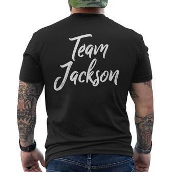 Team Jackson Last Name Of Jackson Family Brush Style Men's T-shirt Back Print - Thegiftio UK