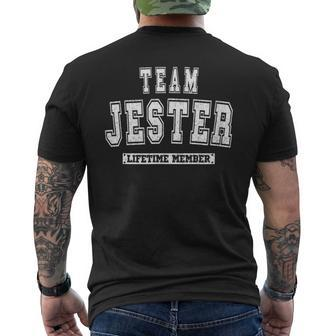 Team Jester Lifetime Member Family Last Name Men's T-shirt Back Print - Seseable