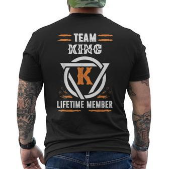 Team King Lifetime Member For Surname Last Name Men's T-shirt Back Print - Monsterry UK