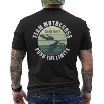 Team Motocross Push The Limits Offroad Motorbike Fun Men's T-shirt Back Print - Monsterry UK