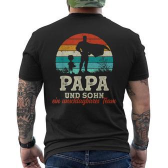 Team Papa Sohn Bester Papa Der Welt Father's Day Super Papa T-Shirt mit Rückendruck - Geschenkecke