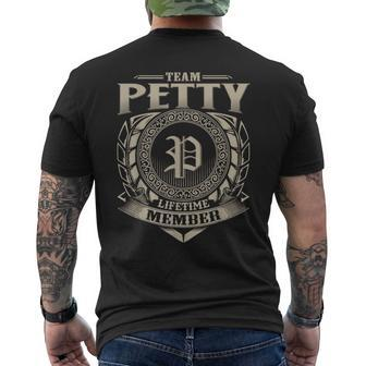 Team Petty Lifetime Member Surname Petty Family Name Vintage Men's T-shirt Back Print - Seseable
