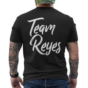 Team Reyes Last Name Of Reyes Family Cool Brush Style Men's T-shirt Back Print | Seseable CA