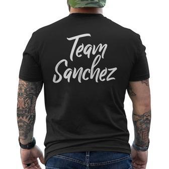 Team Sanchez Last Name Of Sanchez Family Brush Style Men's T-shirt Back Print - Seseable