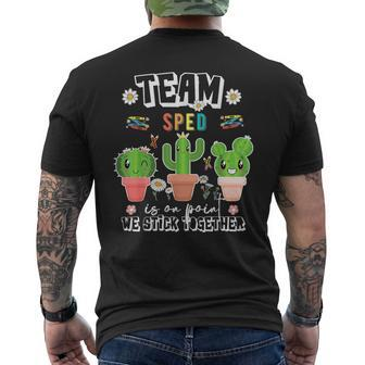 Team Sped Special Education Point We Stick Together Cactus Men's T-shirt Back Print - Monsterry UK