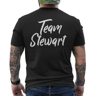 Team Stewart Last Name Of Stewart Family Brush Style Men's T-shirt Back Print - Seseable