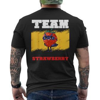 Team Strawberry Healthy Superhero Good Food Men's T-shirt Back Print | Mazezy
