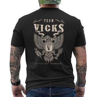 Team Vicks Lifetime Member Mens Back Print T-shirt - Seseable