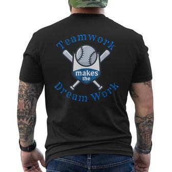 Teamwork Makes The Dream Work Baseball Men's T-shirt Back Print - Monsterry UK