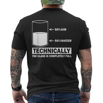 Technically The Glass Is Full Chemistry Humor Science Men's T-shirt Back Print - Seseable