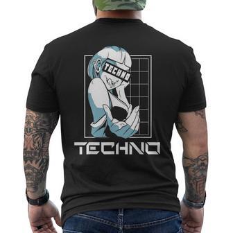 Techno Electronic Music Rave Festival Raver T-Shirt mit Rückendruck - Seseable