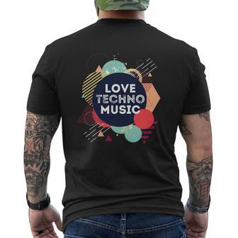 Techno Love Techno Music Mens Back Print T-shirt - Thegiftio UK